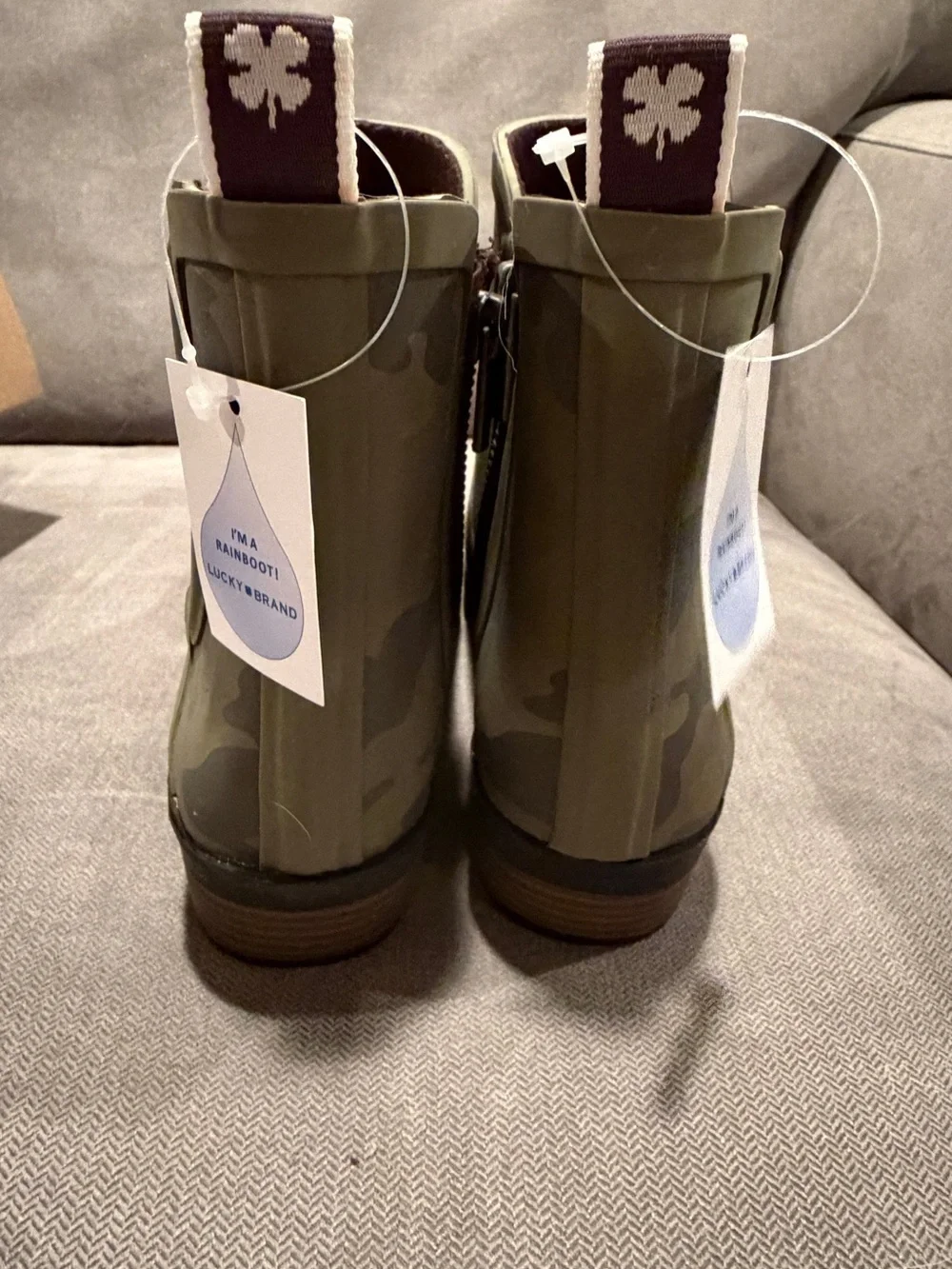 Lucky Brand camo Rain Boots w/Shoe Box